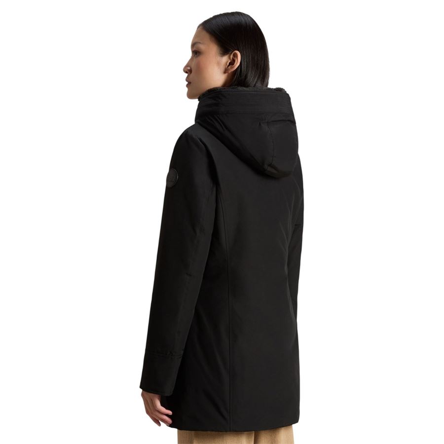 Boulder Parka giubbetto da donna  in Ramar Cloth con cappuccio e collo removibile in pelliccia sintetica Woolrich | CFWWOU0724BLK